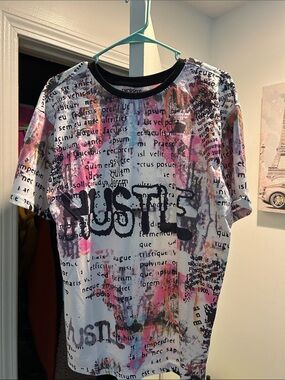 Hustle Graphic Short Sleeve Tee - White Multicolor